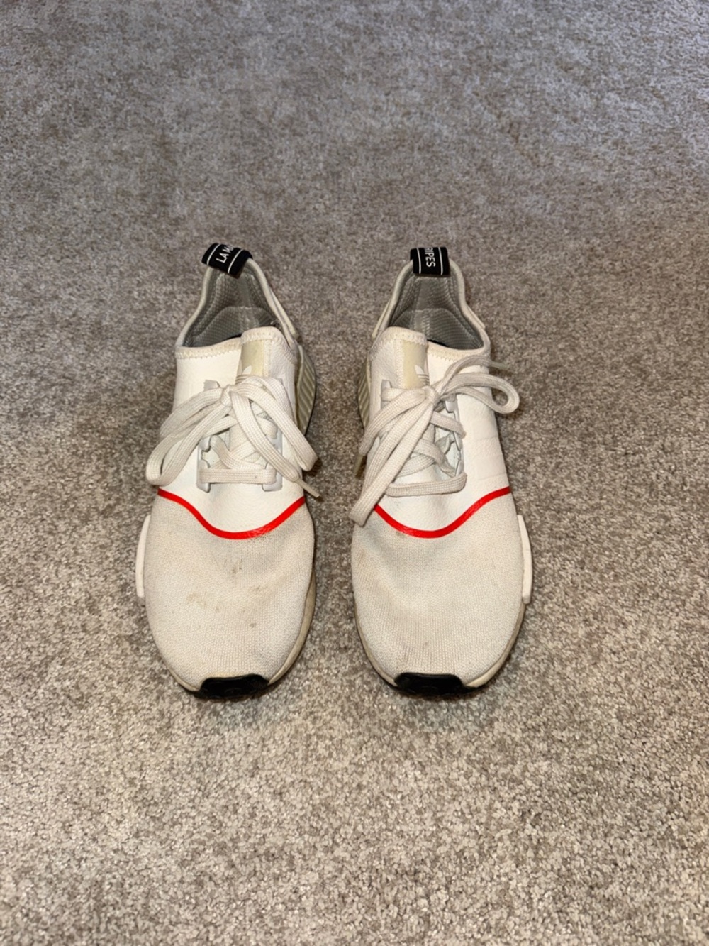 adidas White Sneakers with Red Accent